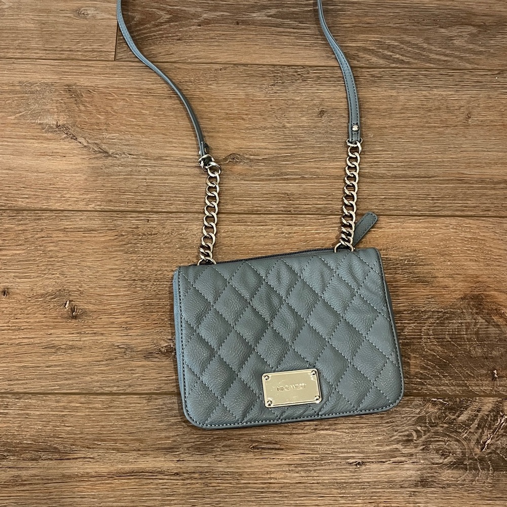 Nine West Blue Quilted Crossbody Bag